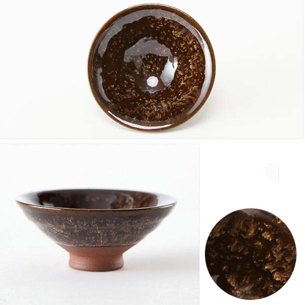 2 Pcs Rough Pottery Tea Cups Ceramic Tea Ceremony Host Cup Sunshine Chinese Kung Fu Tea Cups Tea Bowl Bucket, 50ml