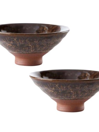 2 Pcs Rough Pottery Tea Cups Ceramic Tea Ceremony Host Cup Sunshine Chinese Kung Fu Tea Cups Tea Bowl Bucket, 50ml