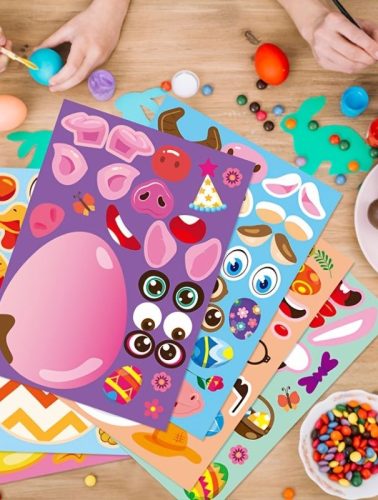 24pcs; Easter Eggs Diy Craft Stickers Easter Puzzle Party Game Stickers; Easter Ornaments; Easter Decorations; Easter Gift; Holiday Decorations; Room Decor; Scene Decor; Easter Basket Stuffers