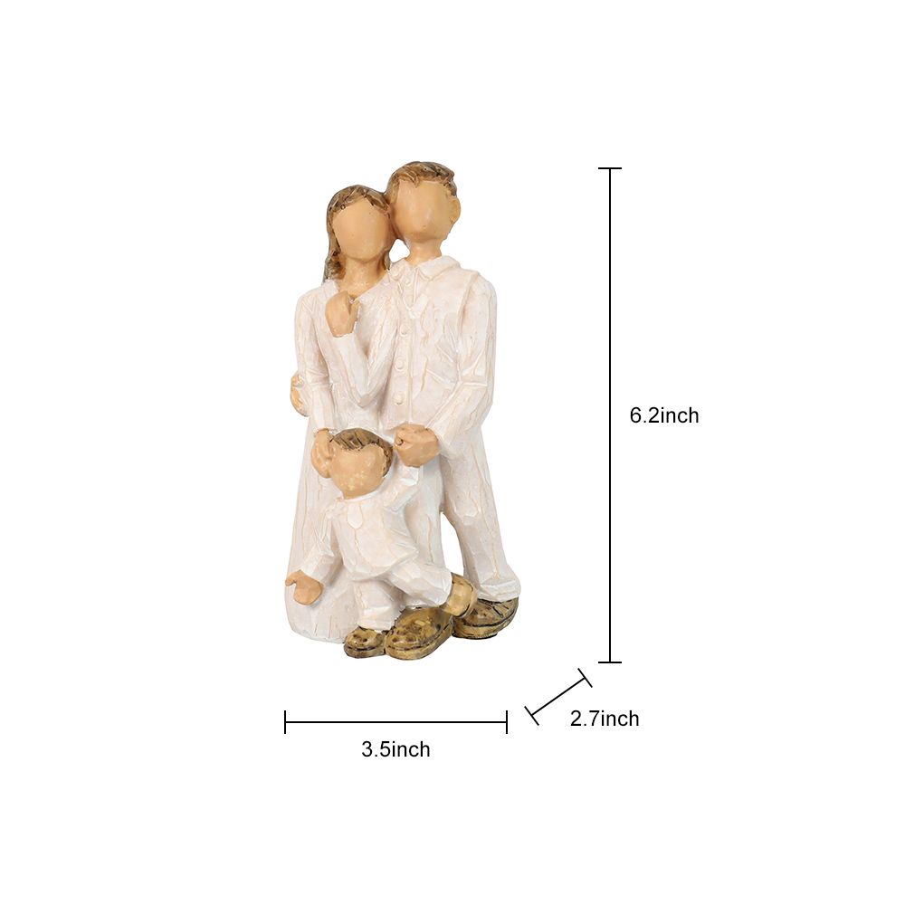 Three Members Family Sculpture Creative Family Figurines Resin Loving Family Statue Decor