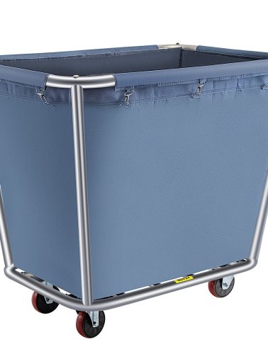 VEVOR Basket Truck, 8 Bushel Steel Canvas Laundry Basket, 3" Diameter Wheels Truck Cap Basket Canvas Laundry Cart Usually Used to Transport Clothes, Store Sundries Suitable for Hotel, Home, Hospital